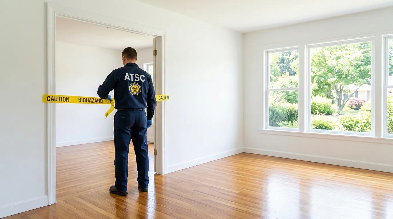 Certified biohazard cleanup crew performing Decomposition Cleanup in Azle